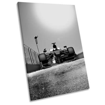 Race Fast Car F1 B&W Picture - Wrapped Canvas Print