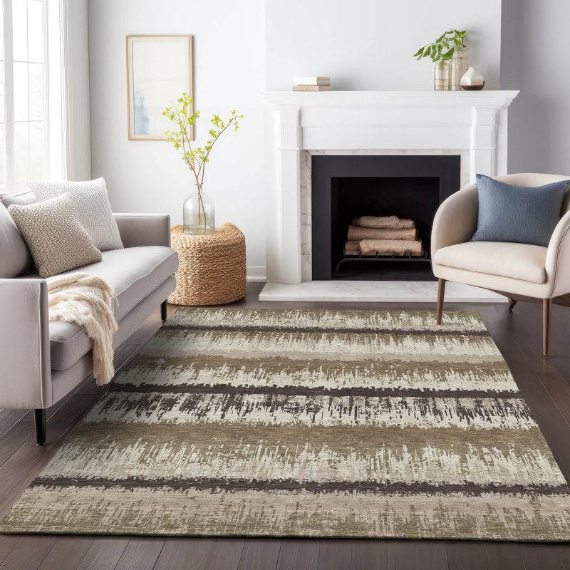 Tapis d'intérieur / extérieur brun Nyelle , 5' x 7'6"