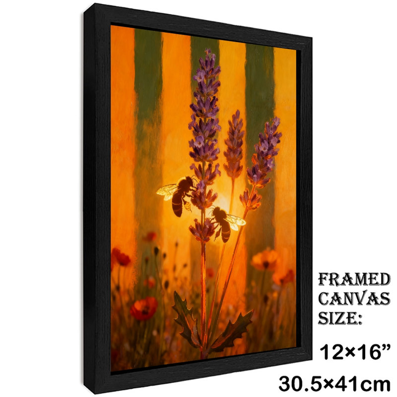 Reproduction d'art encadré noir matin, H 17 po x l 13 po