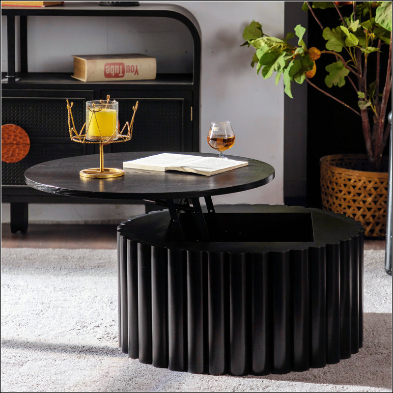 Table basse ronde, Noir