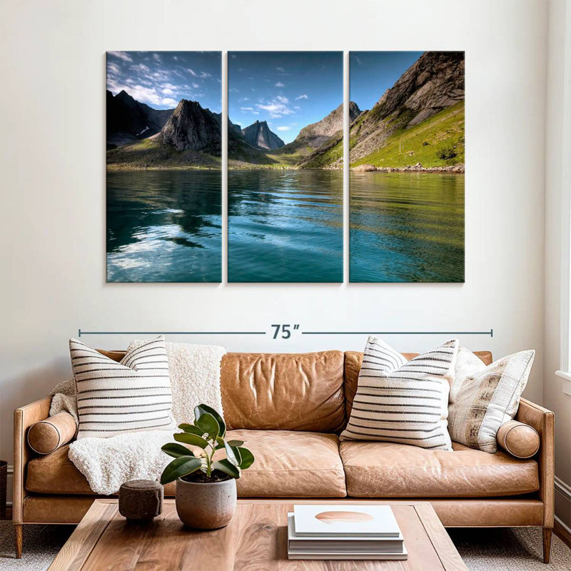 Alvord Lofoten Mountain River Reflection, 42" H x 65" W