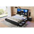 King Bed Frame with High Storage Headboard,  Bed Frame with  LED light and Charging Station , 4 Storage Drawers , No Box Spring Needed/Noise Free/All-Metal Support, Black-165953824