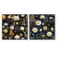 Ilian - Ensemble de 2 collages carrés botaniques abstraits-101849363-101849362