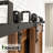 Black Rustic Arrow Design Double Track Bypass Two Door Hardware Kit( Door Not Included)-1309503828