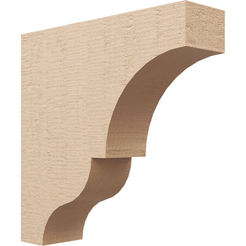 Bois de cèdre brut Asheboro, grain de bois TimberThane Corbel, apprêté brun clair, H 24 po x l 6 po x P 24 po