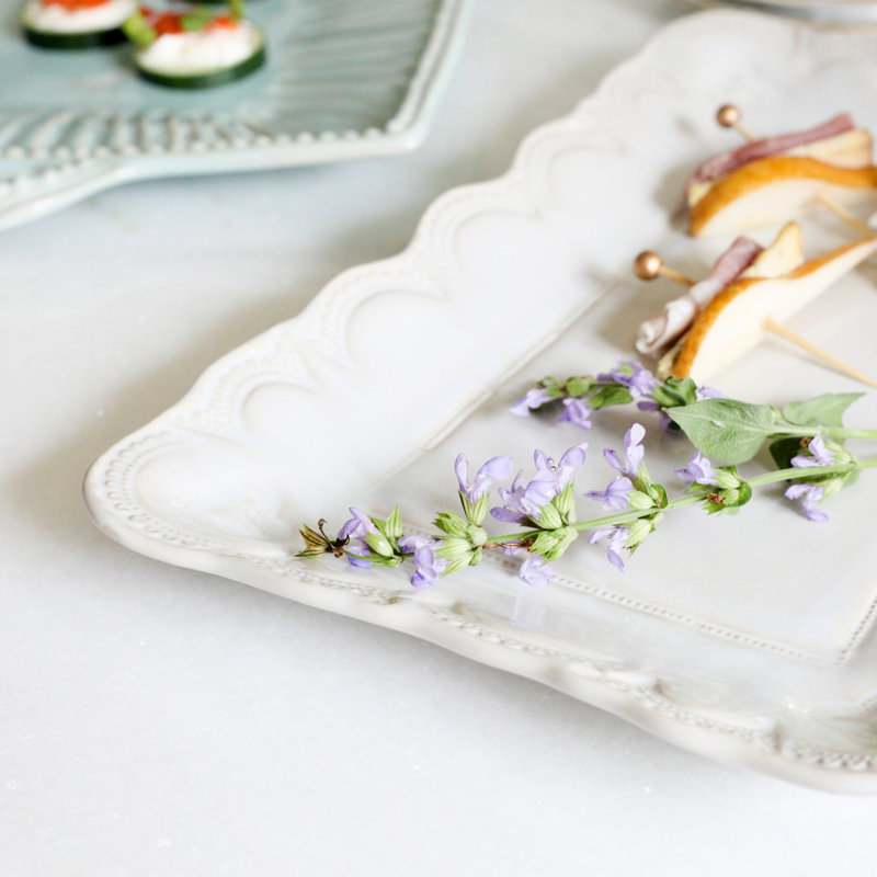 Incanto Stoneware Platter, White