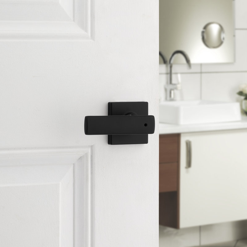 Poignée de porte d'intimité bretonne avec rosette bretonne, Noir mat