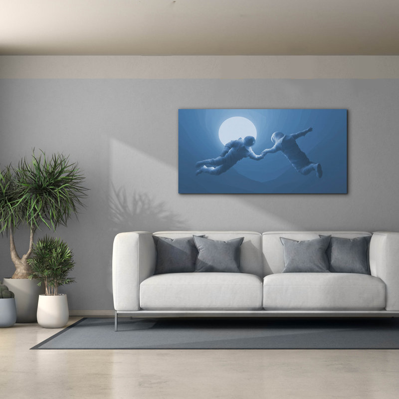  «Moonlight Astronaut Dance» par Ann Klee, art mural sur toile, 60 po x 30 po, H 30 po x l 60 po