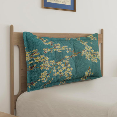 Blue Floral Rectangular Lumbar Cushion