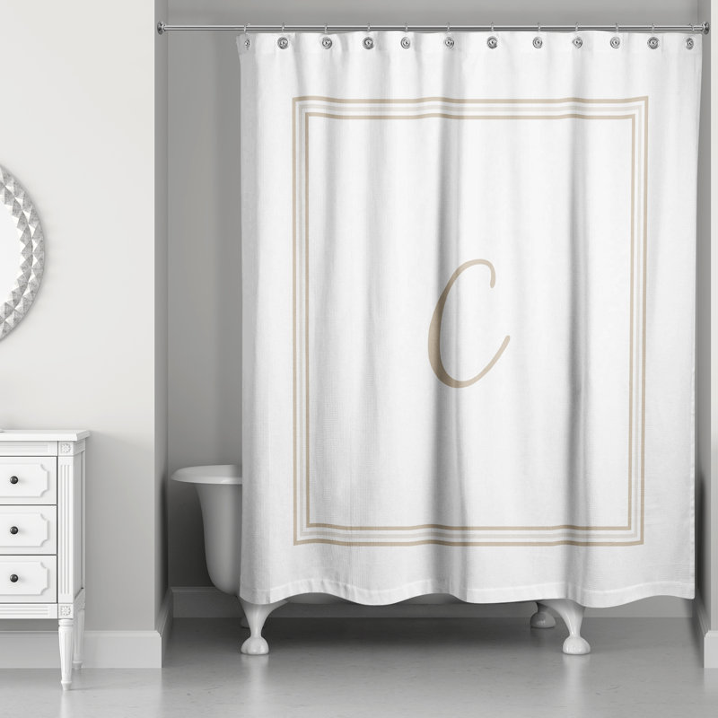 Rideau de douche simple , C, Beige