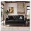 Sofa deux places en similicuir avec dossier capitonné et garniture cloutée-1846273977-1846273979