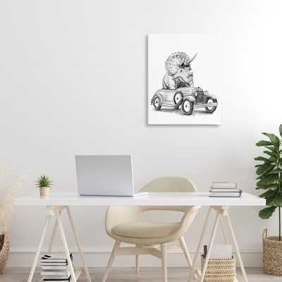 Triceratops dans une toile de véhicule rétro, design par Rachel Nieman