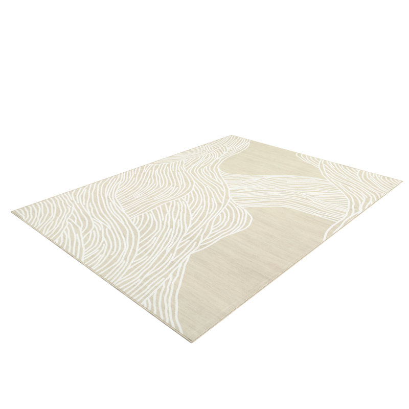 5x7 Washable Area Rug Non Slip Rug Modern Rugs Foldable Carpet for Living Room Bedroom Study Room, Beige, Rectangle 5' x 7'