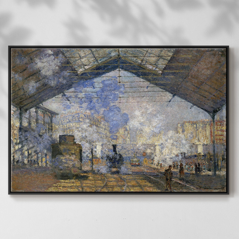 Monet, reproduction d'art encadrée sur toile par Claude Monet, Noir, H 25 po x l 37 po x P 2 po