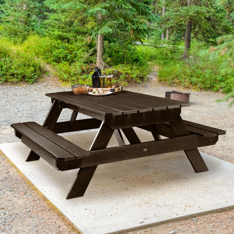 Maura Outdoor Picnic Table, Weathered Acorn