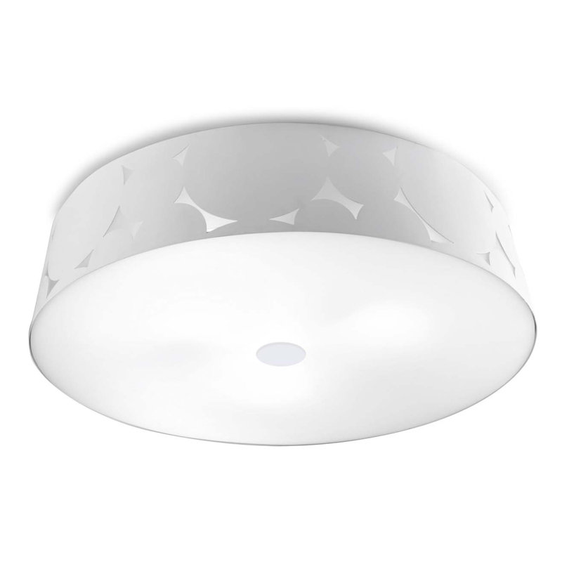 Glass Flush Mount, White