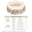 Nappe printemps-été 152 cm ronde, fleurs, housse de table à fleurs pour le dîner de pique-nique