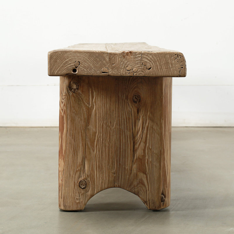 Bari Bench Approx. 78Wx14Dx18.5H Rustic Pine Wood Weathered Natural
