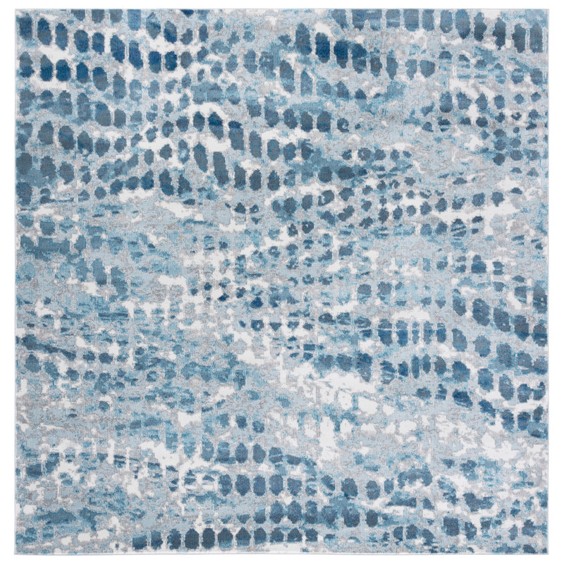 Malvina Performance Abstract Rug, Square 6'5"