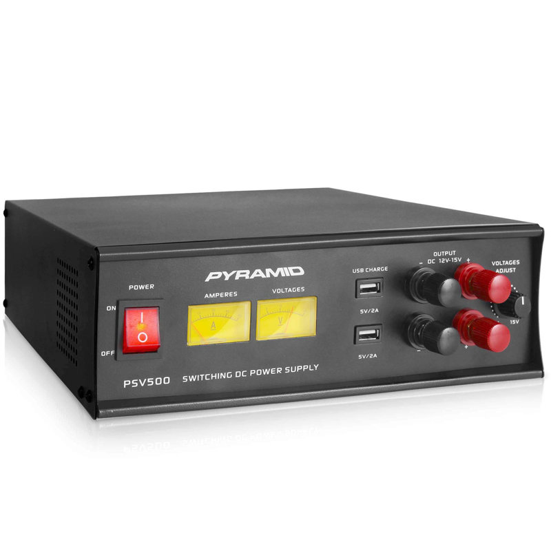 Pyramid PSV500 Alimentation compacte universelle de 50 à 12 Volts, avec 2 ports USB et protection contre les surcharges