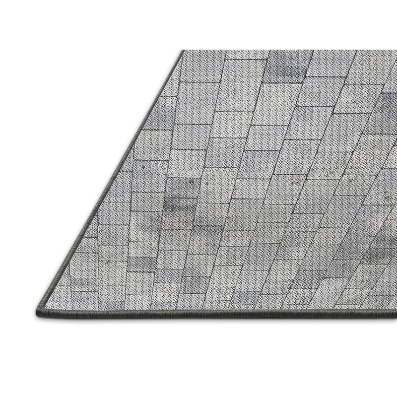 Tapis gris tissé à la machine, Rectangle 6 pi x 9 pi