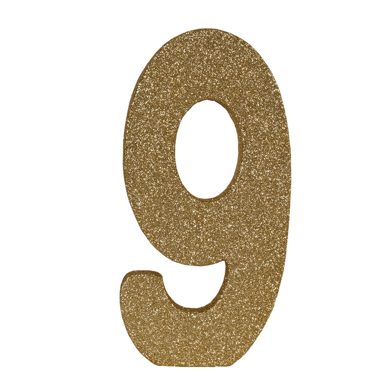 3-D Glittered "9" Centerpiece