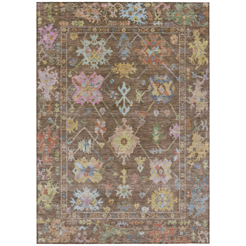 Machine Washable Indoor/Outdoor Leavittsburg ACN2234 Global Rug, Rectangle 9' x 12'