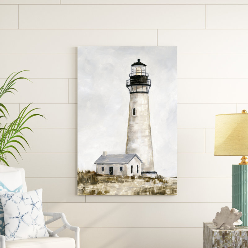Phare rustique II, H 48 po x l 32 po, Imprimé avec cadre blanc, Non