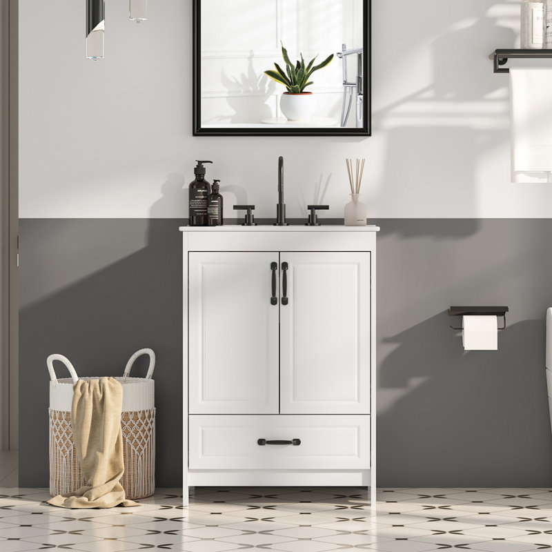 24'' Single Bathroom Vanity With Ceramic Top