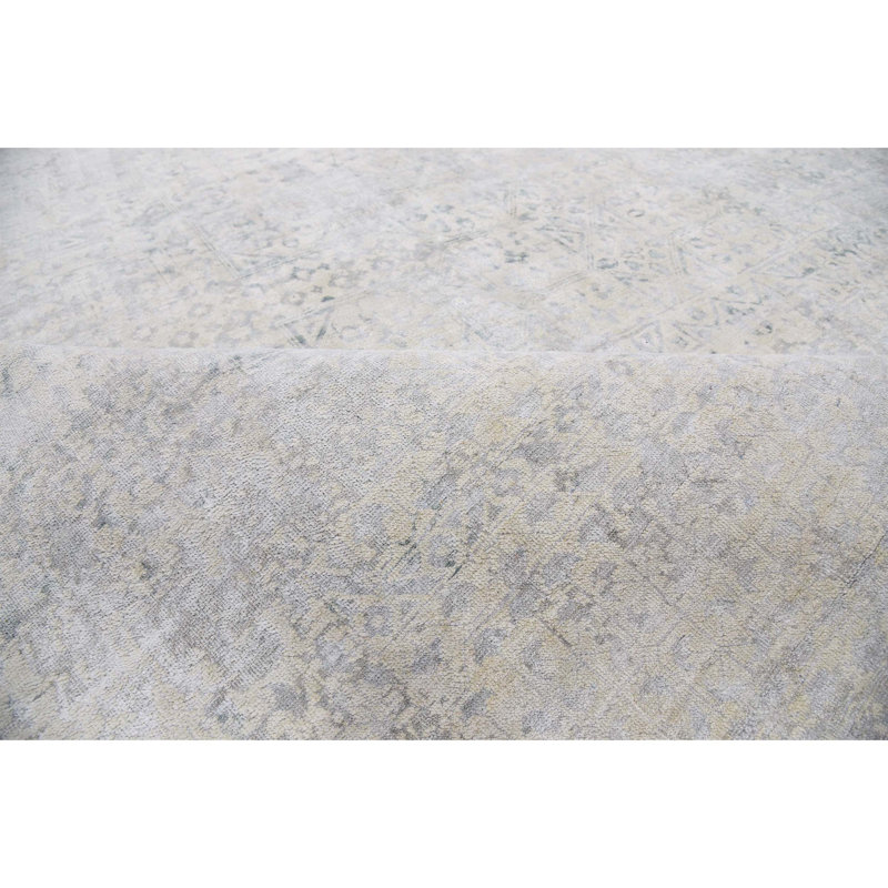 Handmade Silk and Wool Area Rug, Rectangle 10' x 14'