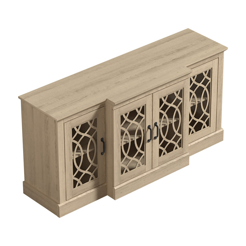 Buffet large 4 portes Eleana, Naturel