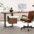 Nut-brown+Black+Clear Curved Solid Wood+Iron+Acrylic desks-107506937