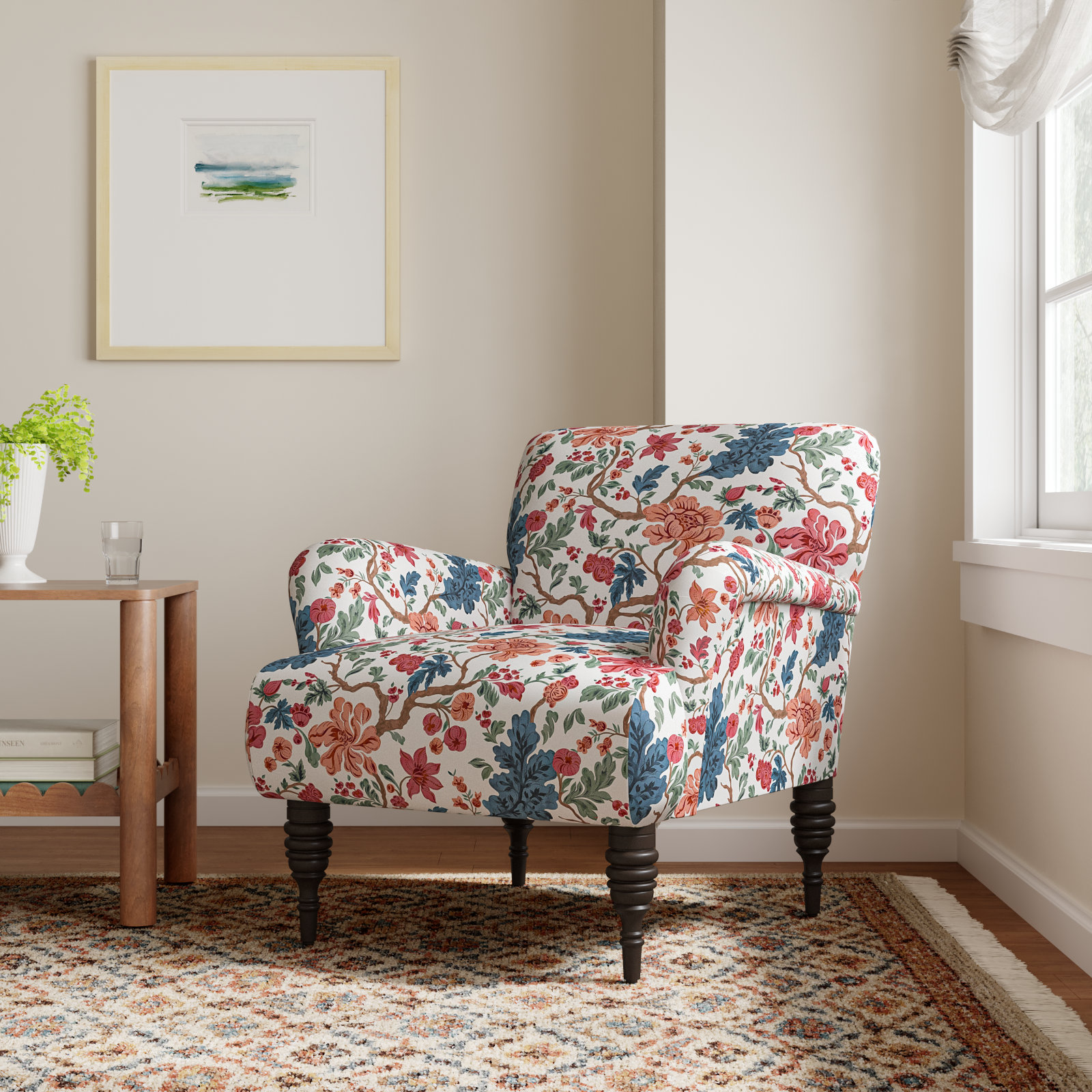 Allura Armchair, Blockprint Multi