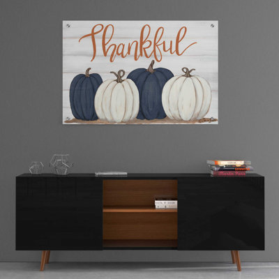 «Thankful Pumpkins 2» par Sara Baker, art mural en verre acrylique