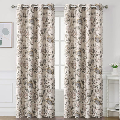 Living Room Floral Printed Curtains