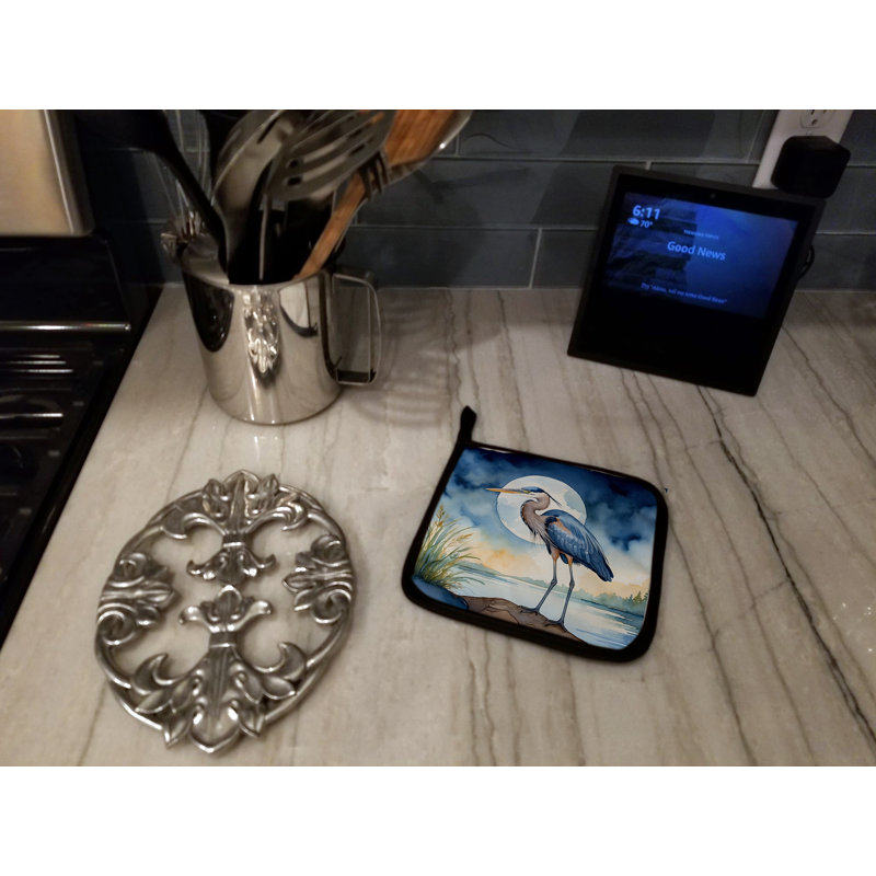 Paire de poignées Blue Heron Under the Moonlight