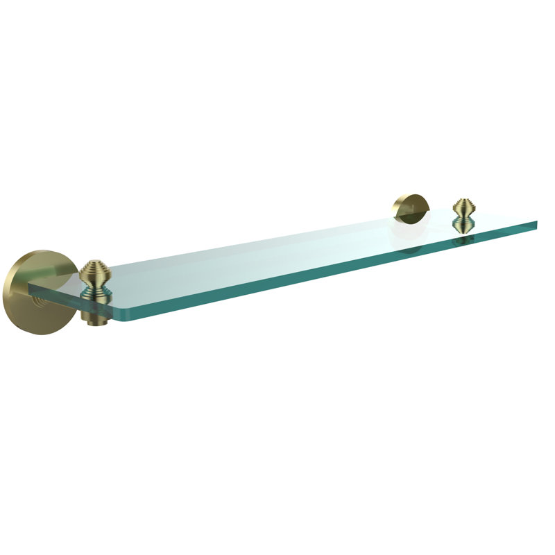 Southbeach Bracket Shelf, 16" W x 2.8" H, Satin Brass