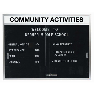 AARCO No Felt Metal Letter Board