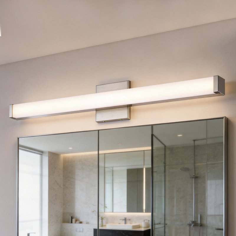 30 po Barre d'éclairage à DEL 1 lumière pour salle de bain intégrée moderne en nickel brossé 1 lumière, intensité variable 3000K, 20W 1360Lm