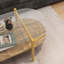 Table basse ovale en verre avec rangement double couche - Transparent et brun
