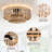 16" Boho 3-Light 2-Tiered Wood Beaded Dimmable Flush Mount Ceiling Light