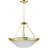 Lunar 3-Light Indoor Polished Brass Convertible Hanging Pendant (Semi-Flush) with Alabaster Glass Bowl-1021431044
