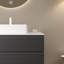 Ensemble de meuble-lavabo mural rayé en contreplaqué gris avec lavabo vasque Eclat