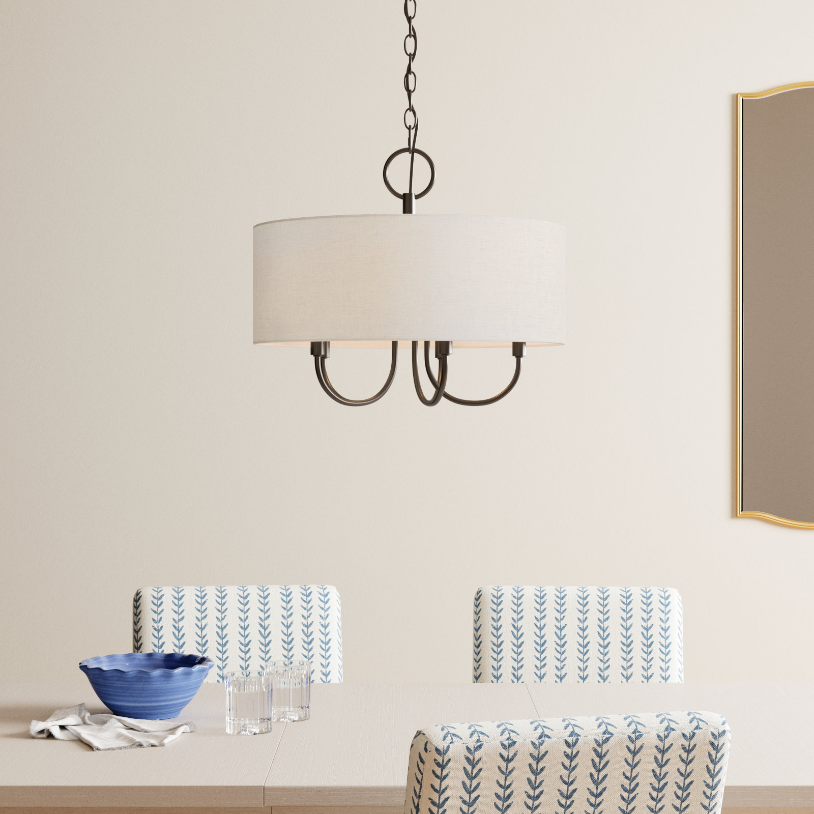 Raymond 5 - Light Dimmable Drum Chandelier, English Bronze