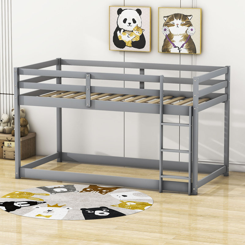 Brodhead Kids Twin Over Twin Bunk Bed, Gray