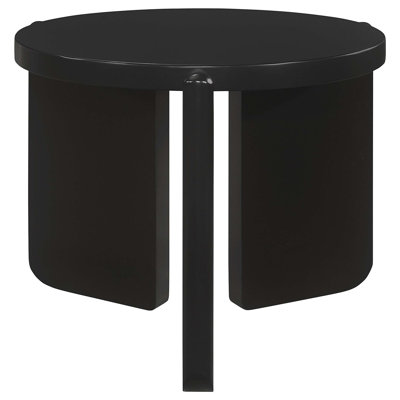Harrison Black Round Solid Wood End Table
