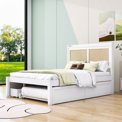 Bianica 2 Drawers Wood Platform Bed with Headboard and Sockets and Trundle -  Bayou Breeze, 02E903BF6A464A169332840EE0FA5B36