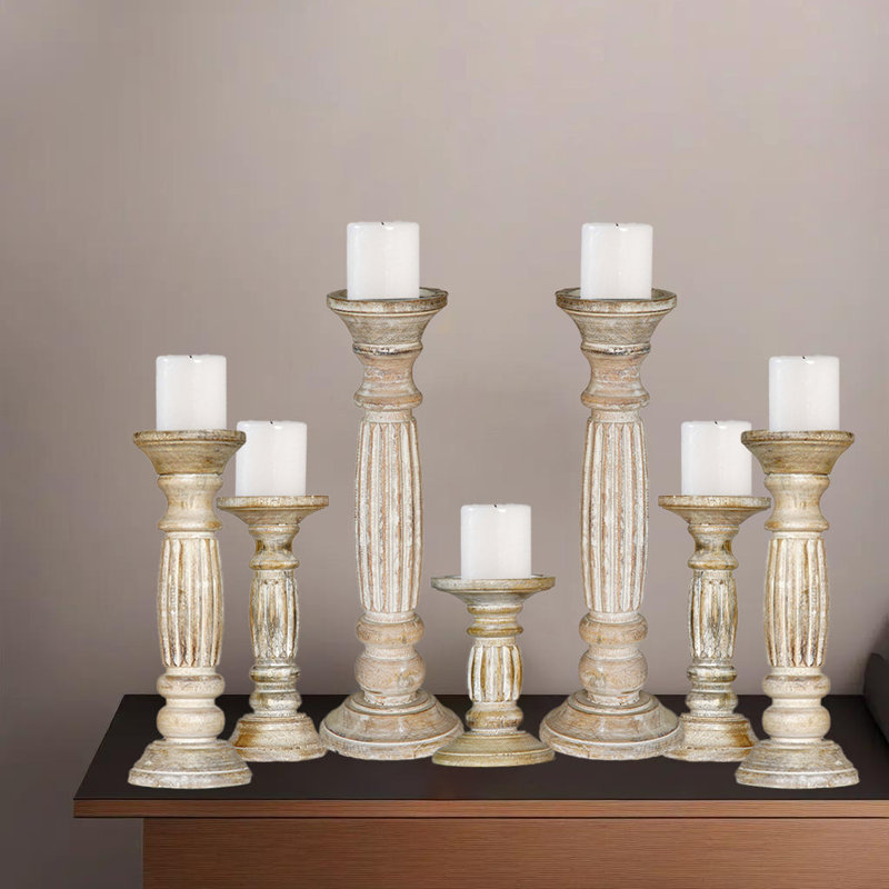 Pilier en bois 15 po, Gris délavé_1, 7, 15,12,9,6,9,12,15 Inch
