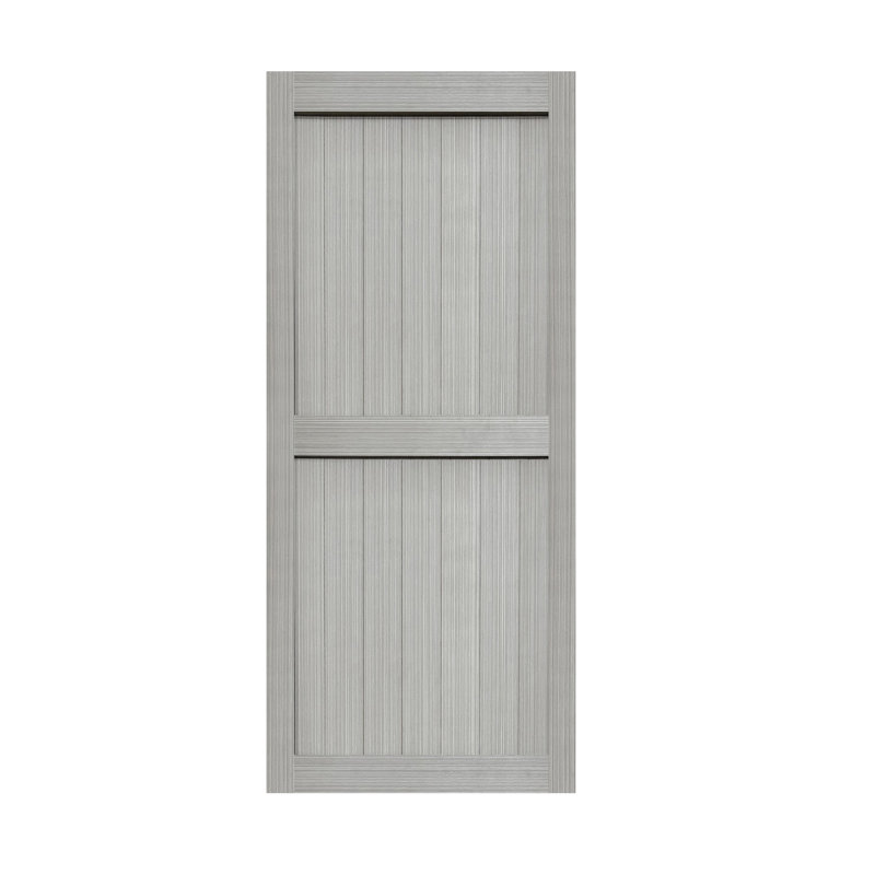 Porte de grange en panneau de fibres à densité moyenne, plaque de porte de grange solide recouverte d'une surface en PVC imperméable, assemblage simple, porte seulement