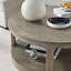 Table basse ronde en bois avec roulettes